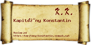 Kapitány Konstantin névjegykártya
