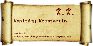 Kapitány Konstantin névjegykártya